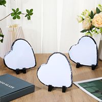 Plaque en ardoise personnalisée en forme de cœur, à peindre, pour photos, sublimation, cadeaux - Impression par transfert thermique