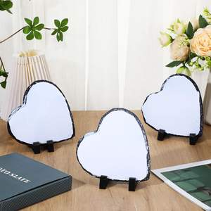 Customized Heart Shape Photo Rock <strong>Slate</strong> Sublimation Blank Photo <strong>Slate</strong> Rock <strong>Stone</strong> with Display Holder for Heat Transfer Printing - Product Image 4