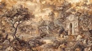 <span class=keywords><strong>Papier</strong></span> <span class=keywords><strong>peint</strong></span> imperméable de style <span class=keywords><strong>baroque</strong></span> aux tons terreux, décoration murale pour la maison, <span class=keywords><strong>papier</strong></span> <span class=keywords><strong>peint</strong></span> mural de paysage rural vintage - Product Image 5