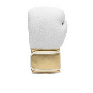 Guantes de Boxeo Nabtay Blancos de Cuero Genuino Antideslizantes con Cierre de Cordones, Diseño Personalizado en Relieve para Entrenamiento Unisex Adulto - Product Image 1