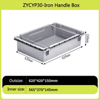 Boîte de rangement solide en PP de qualité alimentaire ZYCYP30 avec poignée en fer, perforée, empilable, emboîtable et recyclable, 726*415*230, pour le stockage