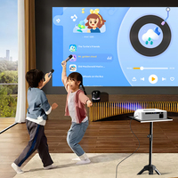 Projecteur CAIWEI avec prise en charge WiFi 5G Projecteur vidéo 4K 1450 lumens ANSI avec haut-parleurs intégrés