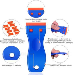 Razor Blade Scraper <b>Tool</b>, 3 Pack with 50 Plastic & 30 Metal Razor Blades, Cleaning Scraper <b>for</b> Removing Label, Appliance, Glass - Product Image 6
