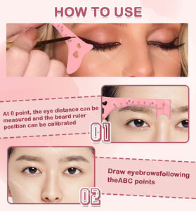 Carte de tampon de modèle de maquillage avec pinceau à sourcils-Règle de mise en forme des sourcils tout-en-un, pochoir pour eyeliner et guide de contour - Product Image 5