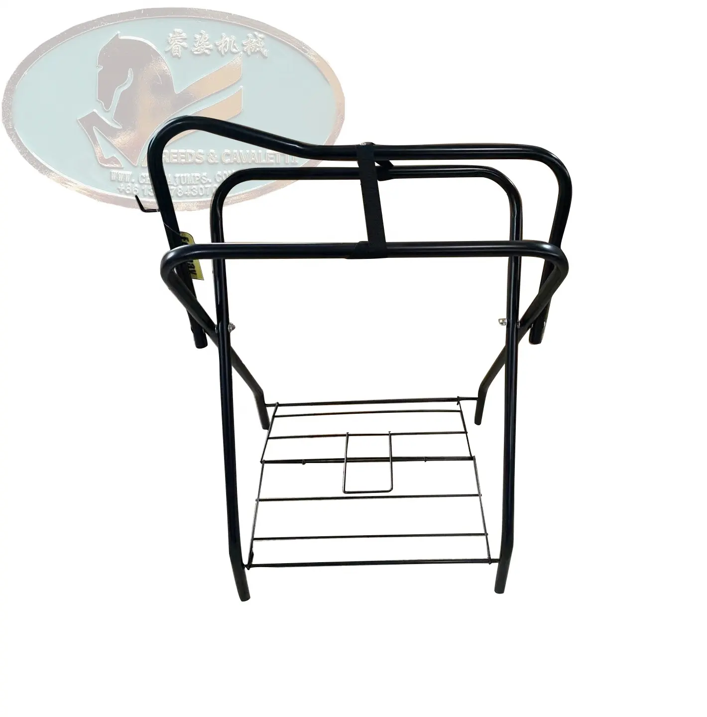 Fornecedor de fábrica selas equipamentos de corrida de cavalos metal vertical malha selim rack