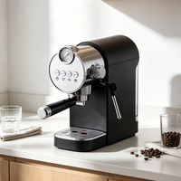 Machine à café expresso de comptoir en gros avec commande par bouton simple et mousseur à lait thermobloc pour usage domestique et petit bureau