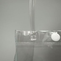 Sacs d'emballage à fermeture à pression avec poignée transparente personnalisés, petits sacs d'emballage cadeau en PVC