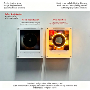 LOW MOQ Custom NFC CD Player Refrigerator Magnet with 9 CD for Home <b>Decoration</b> Night Light with Rotating Function Kpop Merch - Product Image 2