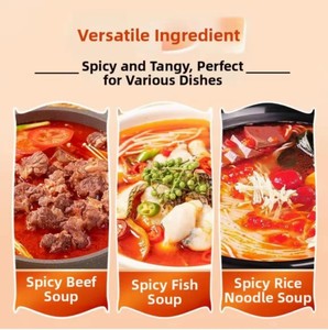 Base de soupe aigre rouge du Guizhou sans OGM 372g, bouillon de tomate fermenté, saveur acidulée et épicée pour soupes de poisson et de bœuf, faible MOQ - Product Image 4