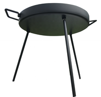 Honhill — poêle à frire ronde préplumée pour le Camping, appareil d'extérieur noir avec 3 jambes amovibles, 25x40cm