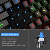 Profesional 87-kunci RGB LED Real mekanik Keyboard K550 USB 2.0 Backlit Desktop OEM Guangdong kabel tombol untuk PC kotak warna
