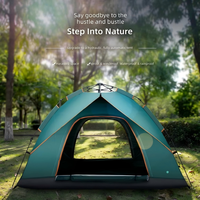 Tente de camping instantanée, hydraulique, entièrement automatique, imperméable, résistante à la pluie, grand espace, tente familiale pour la randonnée en plein air