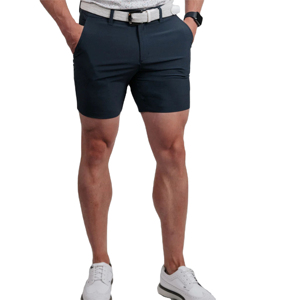 Bermudas chinas informales de alta calidad para hombre, pantalones cortos 100% de algodón sólido, banda de cintura media elástica, cremallera, cinturón con mosca, bucles, teñido liso - Product Image 5