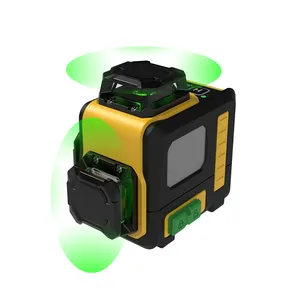 Nouveau niveau Laser professionnel 3D à faisceau vert à 12 lignes croisées à nivellement automatique avec charge de Type C