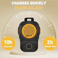 Haut-parleur Bluetooth à clipser, étanche IPX7, autonomie de 10 heures, micro intégré, ultra-léger et portable, pour la course à pied, la randonnée, le travail, les activités de plein air (Jaune)