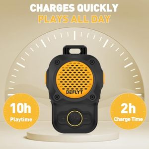 Haut-parleur Bluetooth à clipser, étanche IPX7, autonomie de 10 heures, micro intégré, ultra-léger et portable, pour la course à pied, la randonnée, le travail, les activités de plein air (Jaune) - Product Image 6