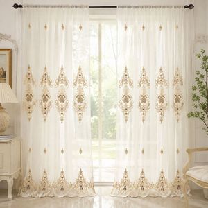 COSENNATUR Tenda Trasparente Ricamata Europea 290cm con <span class=keywords><strong>Orlo</strong></span> Festonato e Motivi Floreali 100% Poliestere Personalizzabile OEM - Product Image 1