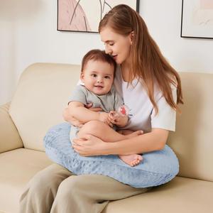 Almohada de lactancia y soporte para bebés con funda extraíble para tiempo boca abajo y sentados - Product Image 5