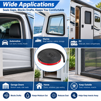 Joint d'étanchéité auto-adhésif en caoutchouc EPDM pour portes automobiles et marines – Anti-courant d'air, anti-poussière, anti-humidité, anti-insectes