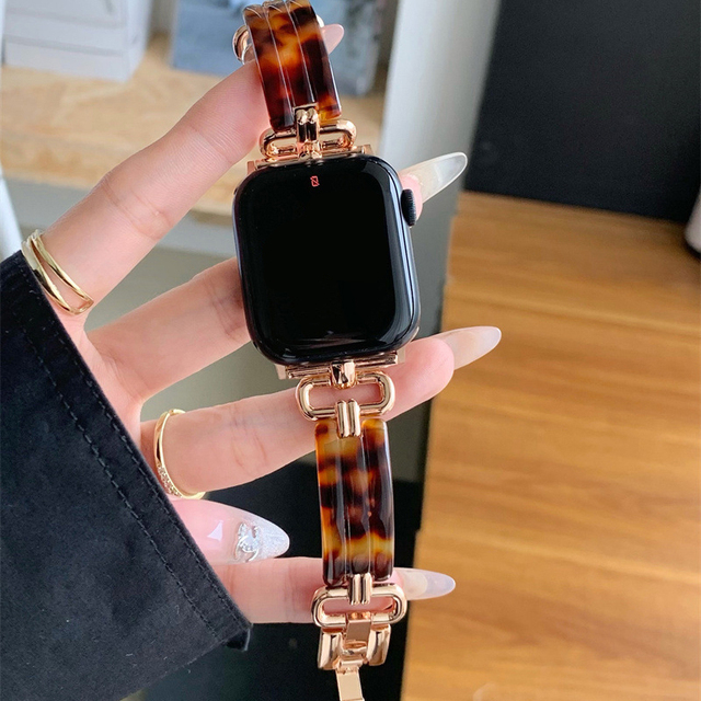Fashion Resin Replacement Strap for Apple Watch Band 38 40 41 42 44 45 49 Mm for Iwatch Ultra 2 Se 9 8 7 6 5 Bracelet Correa