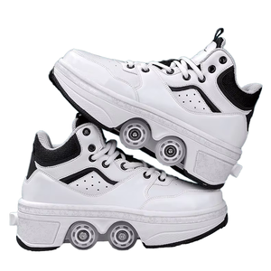 High Quality Kids Roller <strong>Shoes</strong> Double LED Light up Wheels Skate Sneaker Men Women 2-in-<strong>1</strong> Roller Skates Sneakers - Product Image 1
