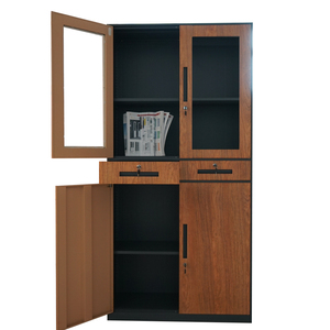 Nội Thất Văn Phòng Nhà Sản Xuất <span class=keywords><strong>2</strong></span> Đu Cửa Thép Hạt Gỗ Chuyển Tập Tin Tủ Kim Loại Lưu Trữ Tủ Tủ Với Ngăn Kéo - Product Image 5