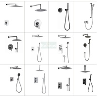 Mitigeur de douche en laiton, robinet mural thermostatique, robinet de lavabo à poignée unique, ensemble de pulvérisation d'eau de pluie