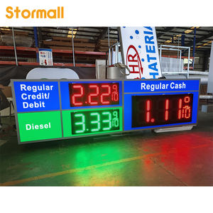 Signalisation numérique LED extérieure personnalisée Stormall pour stations-service avec indice de protection IP65, montage sur pylône, couleur personnalisable - Product Image 3