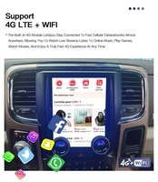 Autoradio Android GPS Navi Lecteur multimédia Stéréo pour Dodge Ram 1500 2500 3500 2013-2018 Écran vertical DSP CarPlay 4G