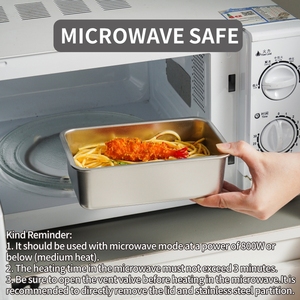 Lekfre kín thực phẩm container thép không gỉ thực phẩm container với nắp màu đen và ngắn xử lý thép không gỉ lưu trữ container - Product Image 4