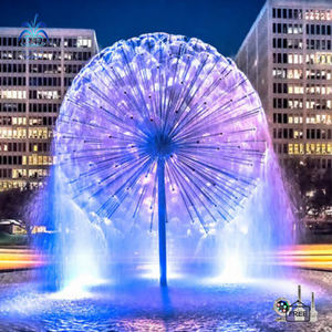 Gratis ontwerp van een bestverkochte roestvrijstalen watervalfontein voor buiten, in de vorm van een paardenbloem. - Product Image 1