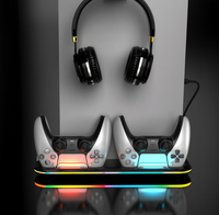 Manette de jeu avec éclairage RGB, joystick multifonctionnel, support de refroidissement, station de charge DC5V 800mah pour PS5