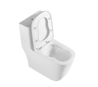 WC monobloc moderne en céramique à chasse d'eau siphonique double, siège à fermeture douce, pour hôpital, hôtel, villa, avec siphon en S ou en P