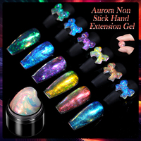 LILYCUTE Gel d'extension d'ongles couleur Aurora 7ml, marque privée, non collant, effet 3D, gel de modelage pour appliquer de la poudre à ongles