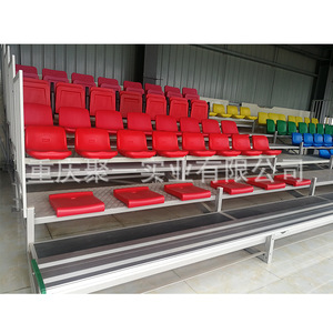 Asientos Metálicos Plegables para Exteriores en Rojo, Azul y Verde para Campos Deportivos y Escuelas - Product Image 1