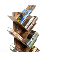 Étagère à livres en forme d'arbre à 10 niveaux, organisateur de rangement, étagères pour livres/revues, bibliothèque avec étagère pour bureau, salon - Brun