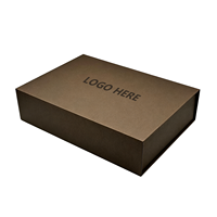 Boîte rigide pliable de luxe marron chocolat avec logo personnalisé, à rabat magnétique, doublée d'éponge, écologique, en matériaux recyclés, réutilisable