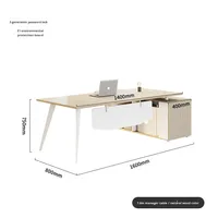 Escritorio de oficina ejecutivo modular simple y moderno con combinación de gabinete de cajón de archivo de pino de madera