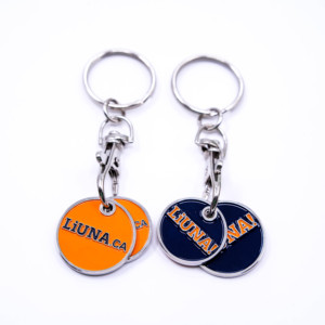 Tùy chỉnh thiết kế riêng của bạn Tên logo kim loại Keyring siêu thị mua sắm giỏ hàng Chip Xe đẩy Token Coin Keychain - Product Image 2