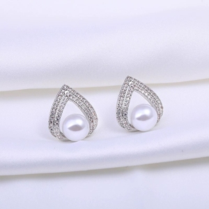 Bán Chạy nhất mới, thiết kế thích hợp, hoa tai độc đáo, rượu vang đỏ Retro, trắng, kim cương nước hơi đặt, HS-00360 ngọc trai năm mới - Product Image 4