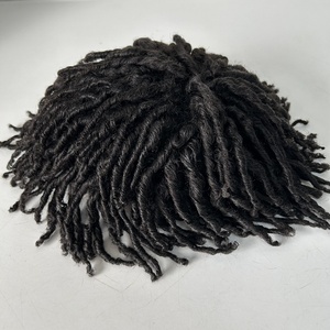 Sistema de Peluca de Cabello Humano Brasileño <span class=keywords><strong>para</strong></span> Hombre, con Parches de Cabello <span class=keywords><strong>Corto</strong></span> Trenzado de Ganchillo, Estilo <span class=keywords><strong>Afro</strong></span>, de Encaje Completo, 8x10 - Product Image 4