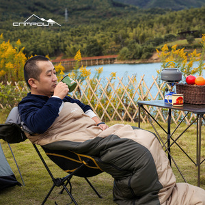 Sac de couchage Camout pour l'extérieur, style momie, vert militaire, rembourrage en coton creux, coupe-vent, pour adultes, camping, utilisation hivernale - Product Image 5