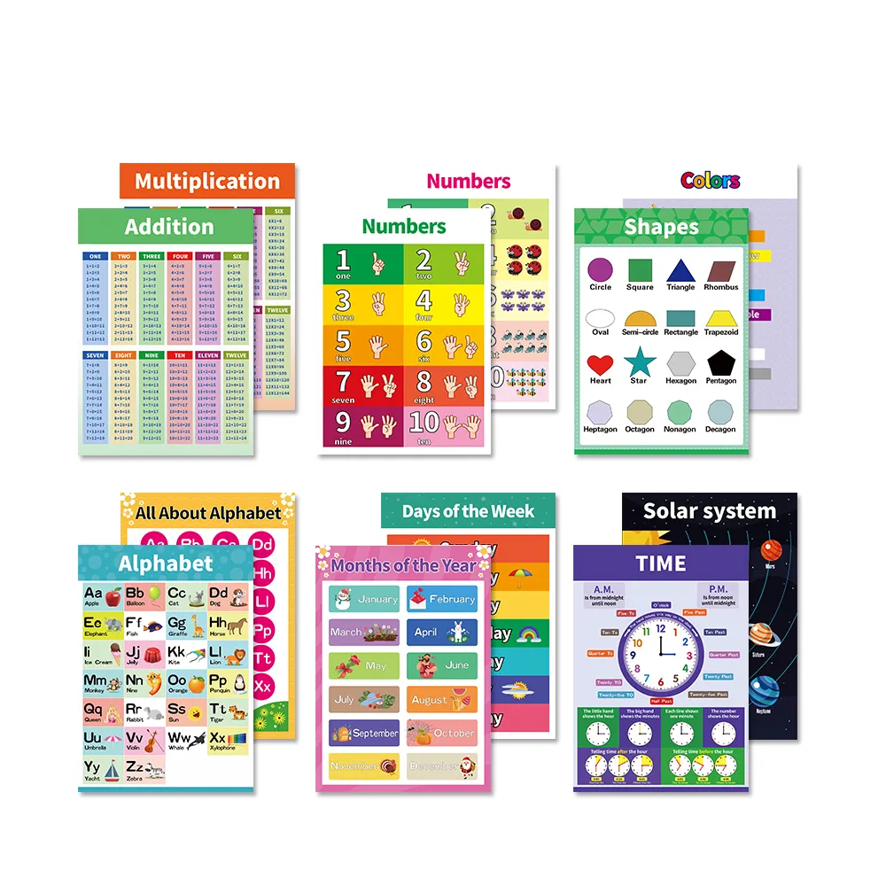 مصنع مخصص الداخلية عالية الجودة keybaby الاطفال ملصقات pvc التعليمية الصور الملصقات التعليمية للأطفال التفاعلية