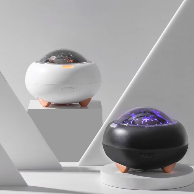 Household Low Noise Essential Oil Aroma Diffusers With PVC Film UFO Shape Continuous Spraying Aroma Diffuser Lamp Timer Function