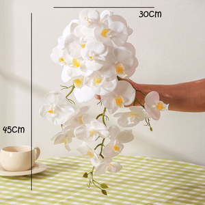 Decoración Artesanal para el Hogar, Flor <span class=keywords><strong>Colgante</strong></span> de Pared, Orquídea Artificial de Látex para Bodas, Acción de Gracias, Navidad, Regreso a Clases - Product Image 5