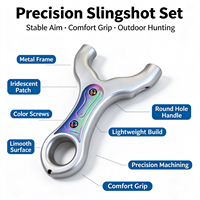 Slingshot d'extérieur en acier inoxydable avec cartouche de billes fermée de 6,5 mm, bande plate à carte unique, haute précision pour le tir
