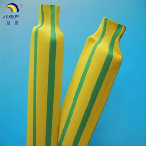 Yellow/green Striped Wire Identification PE Heat Shrink Tube Earth Wire Cable Marker Heat Shrink Sleeving
