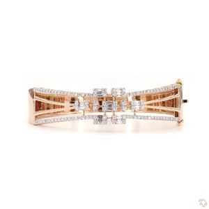 Pulsera de Diamantes de Oro Premium para Mujer, Diseño Clásico, Acabado Pulido Brillante, Ligera, Cómoda, Joyería de Moda, Regalo - Product Image 3