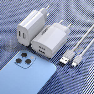 KINGLEEN Fireproof Universal Oem Wall Smart Adapter Usb Charger Fast Charging Pc <span class=keywords><strong>Agent</strong></span> Preço Eu Plug 2 Double Usb Output 2.1A - Product Image 5