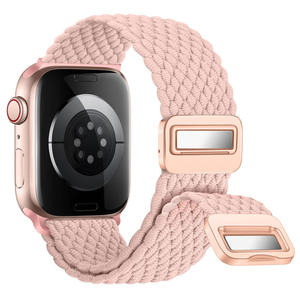 สายนาฬิกาข้อมือแบบยืดหยุ่นไนลอนถักสำหรับ Apple Watch S 10 11 46 มม. Ultra 49 มม. SE 44 มม. สายแม่เหล็ก ขายส่งจากโรงงาน - Product Image 1